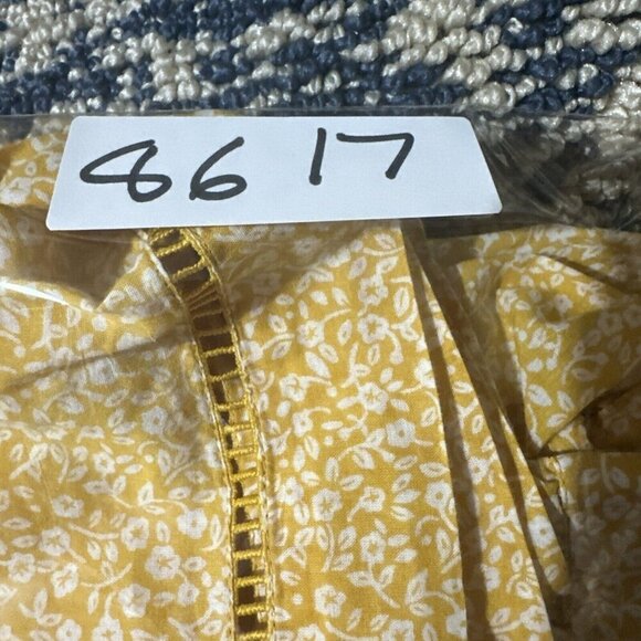 Talbots Top Women Women's Yellow Long  Sleeve Split V Neck Eyelet‎  Tunic SZ LP - Picture 14 of 14